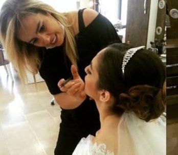 Gelin makyajı hazırlığı